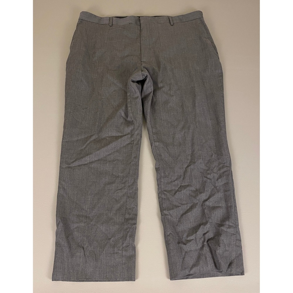 Kenneth Cole Awearness Wool Dress Pants Men's‎ 40x30 Gray Unhemmed Modern Fit